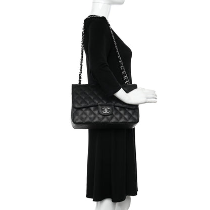 Chanel Caviar Quilted Jumbo Double Flap Black 2 of 10