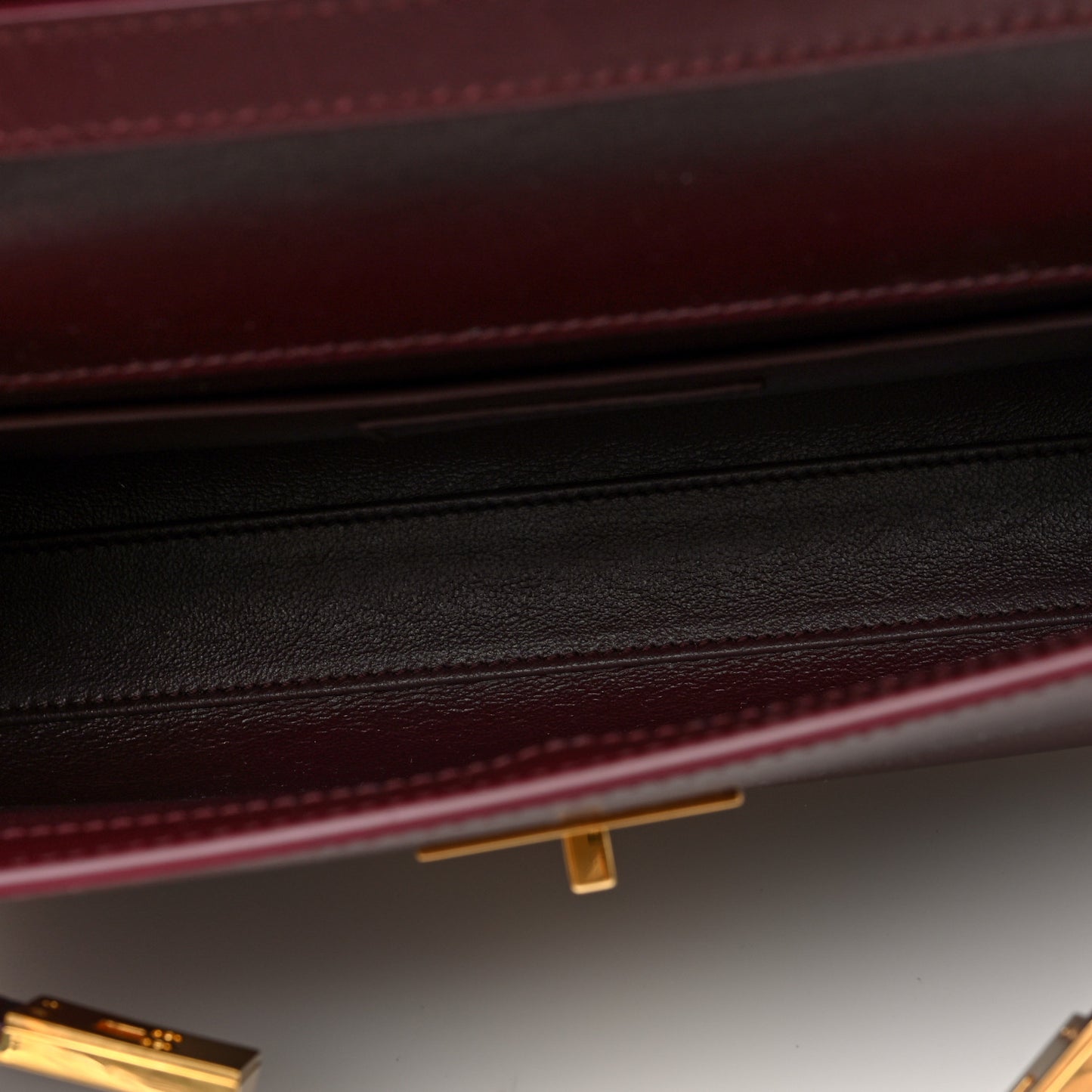 Smooth Calfskin Small Manhattan Shoulder Bag Hot Wine