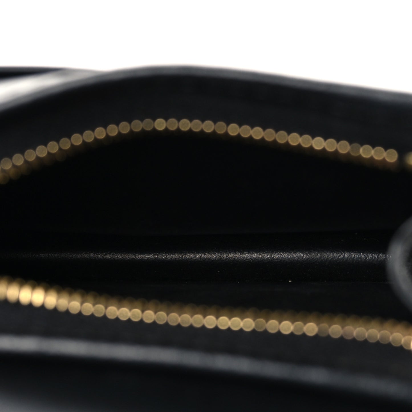 Shiny Calfskin Triomphe Compact Wallet Black