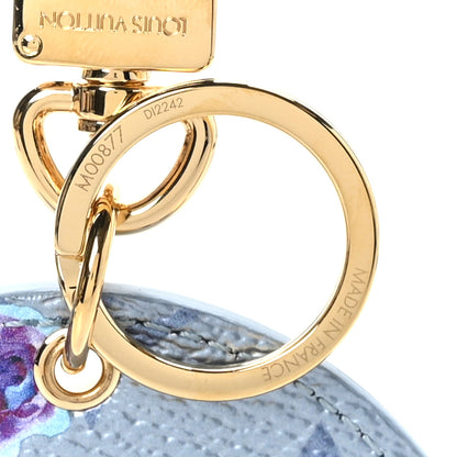 Louis Vuitton Metallic Monogram LV Garden Illustre Bag Charm Key Ring Blue 3 of 3