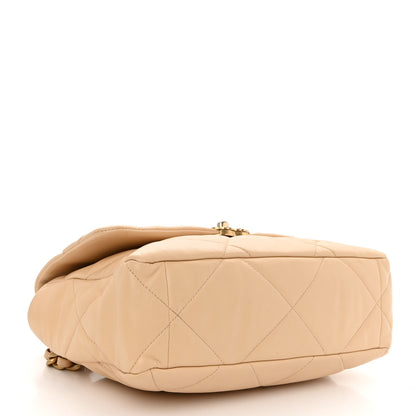 Chanel Lambskin Quilted Large Chanel 19 Flap Beige 4 of 9