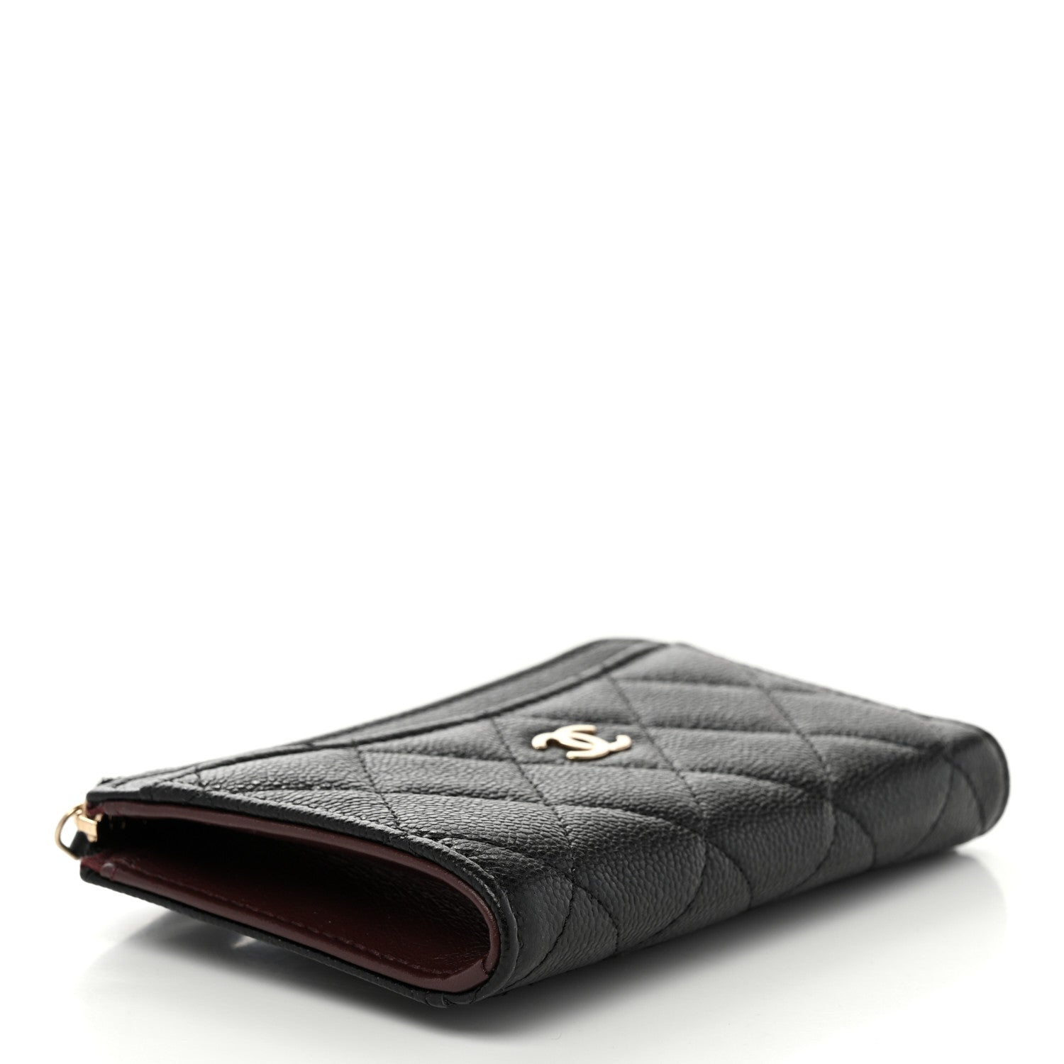 Chanel Caviar Quilted CC Zip Around Card Holder Black 6 of 15