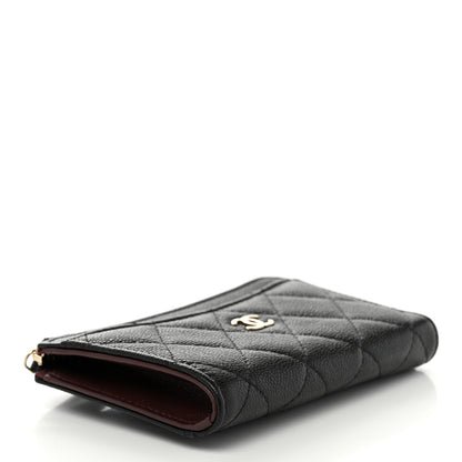 Chanel Caviar Quilted CC Zip Around Card Holder Black 6 of 15