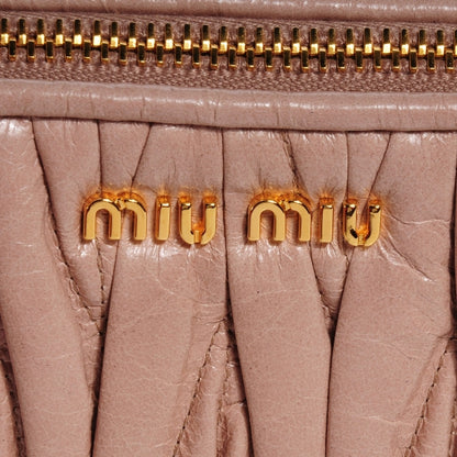 Miu Miu Leather Matelasse Lux Clutch Cipria 5 of 9