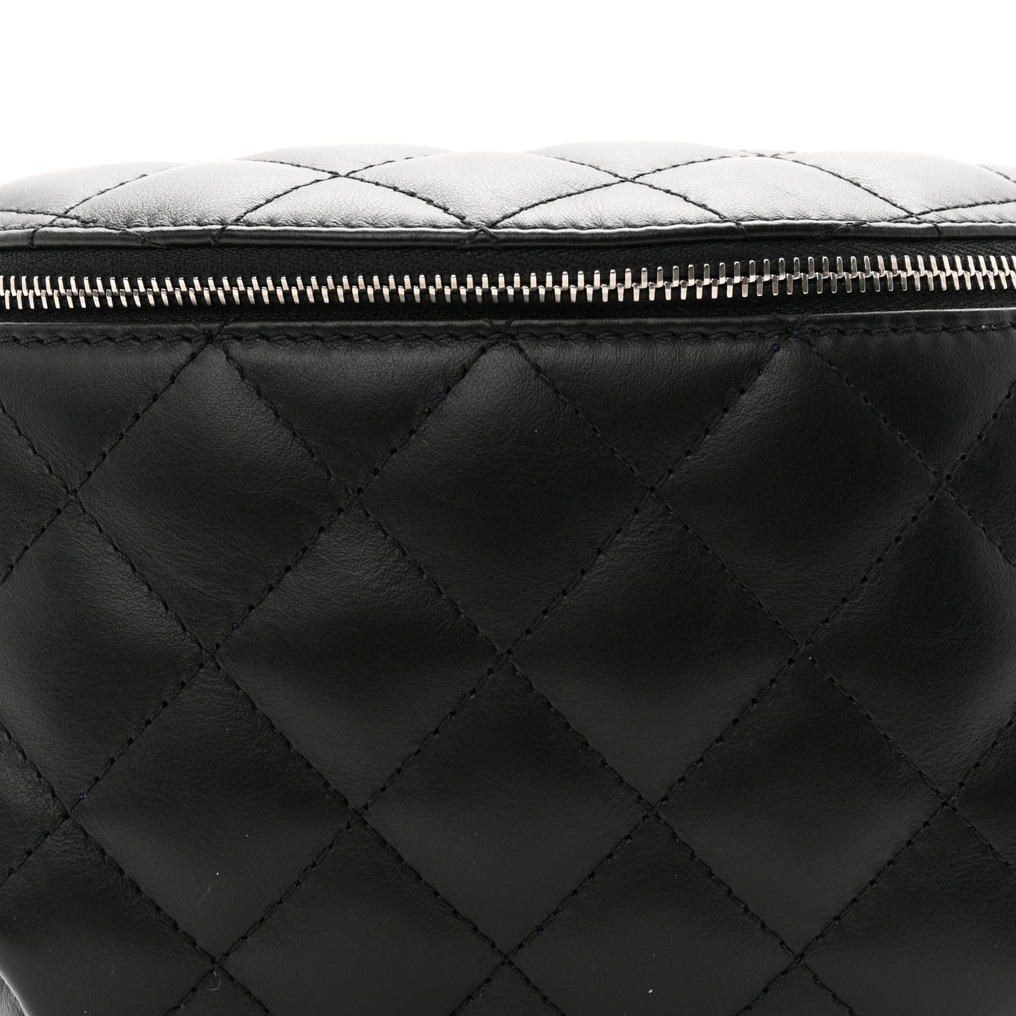 Calfskin Quilted Uniform Waist Belt Bag Black