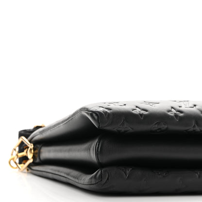 Louis Vuitton Lambskin Embossed Monogram Coussin MM Black 7 of 8