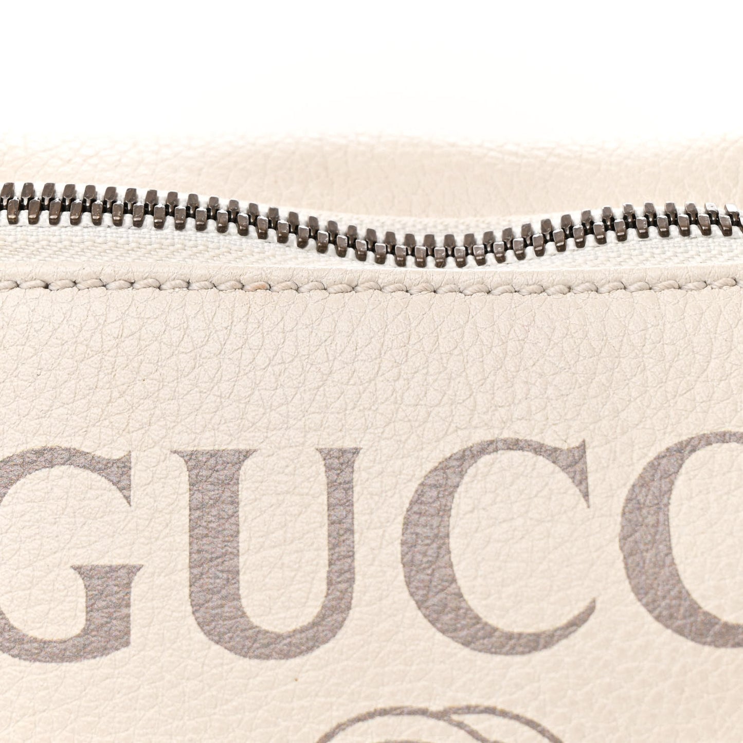 Grained Calfskin Small Logo Belt Bag White