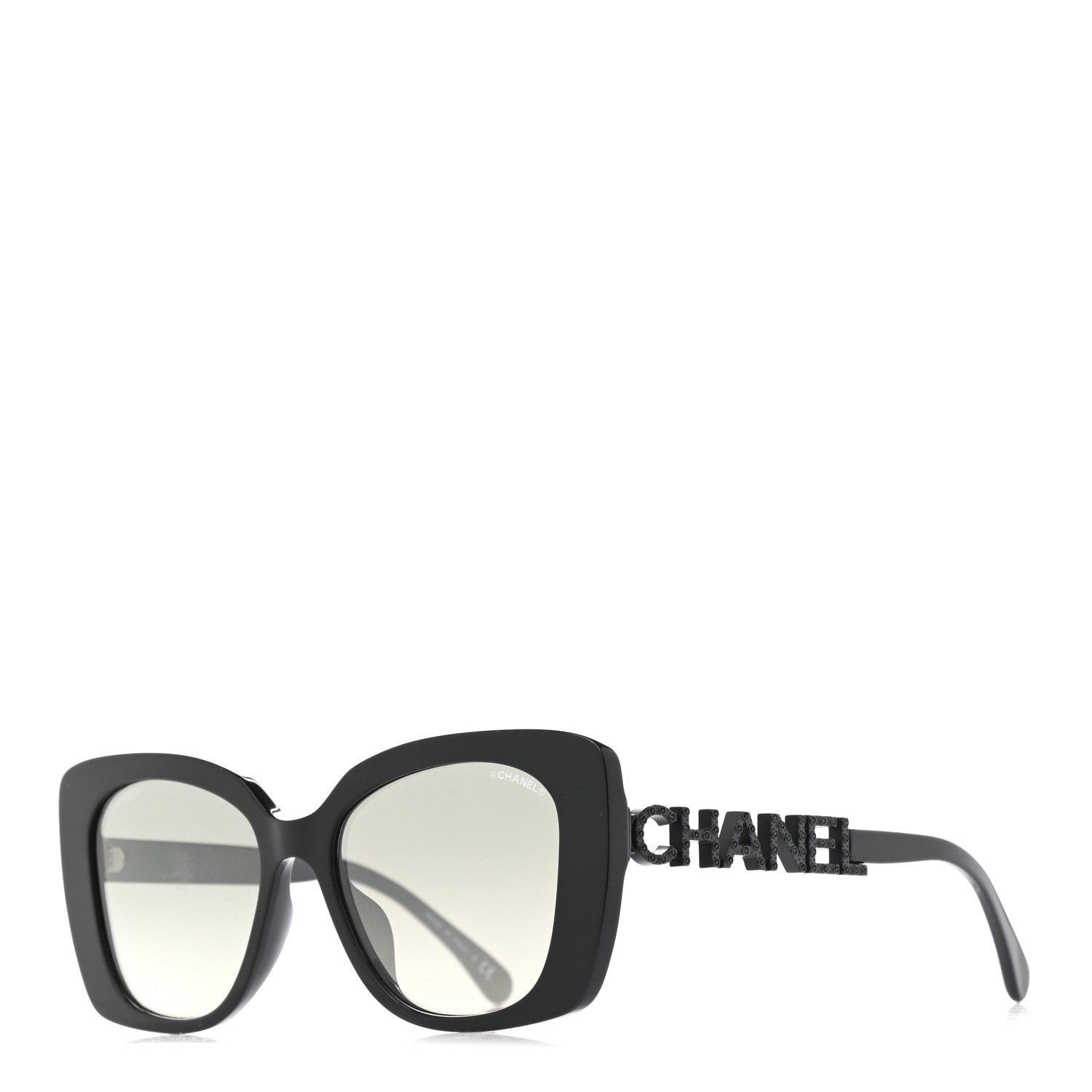 Chanel Acetate Strass Polarized Square Sunglasses 5422-B Black 1 of 8