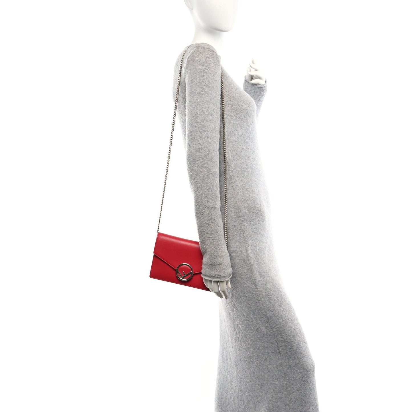 Vitello Liberty Lucido F is Fendi Medium Envelope Wallet on Chain Fragola