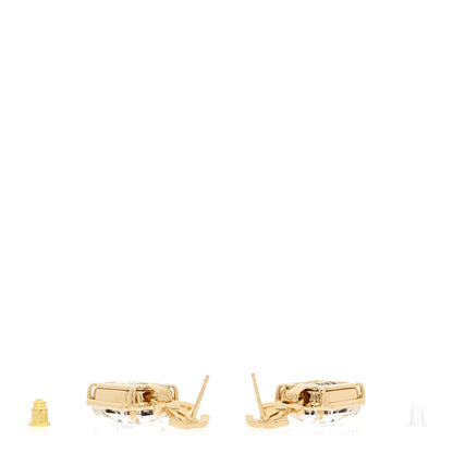 Chanel Crystal Tweed CC Drop Earrings Gold Multicolor 3 of 5