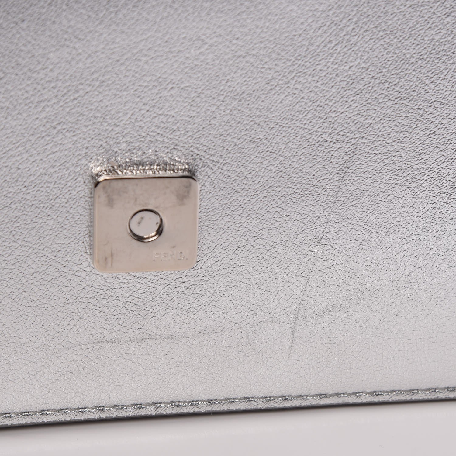 Fendi Vitello Catalan Mirror F is Fendi Medium Envelope Wallet on Chain Argento 7 of 7