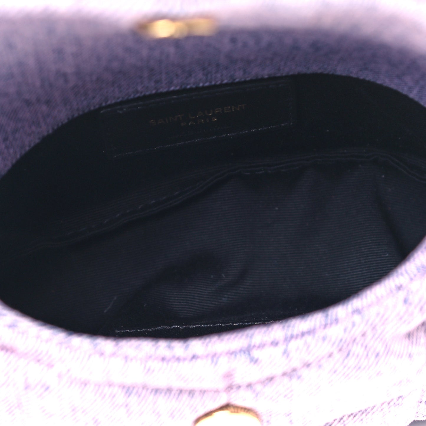 Denim Quilted Loulou Puffer Monogram Pouch Clutch Bleached Lilac
