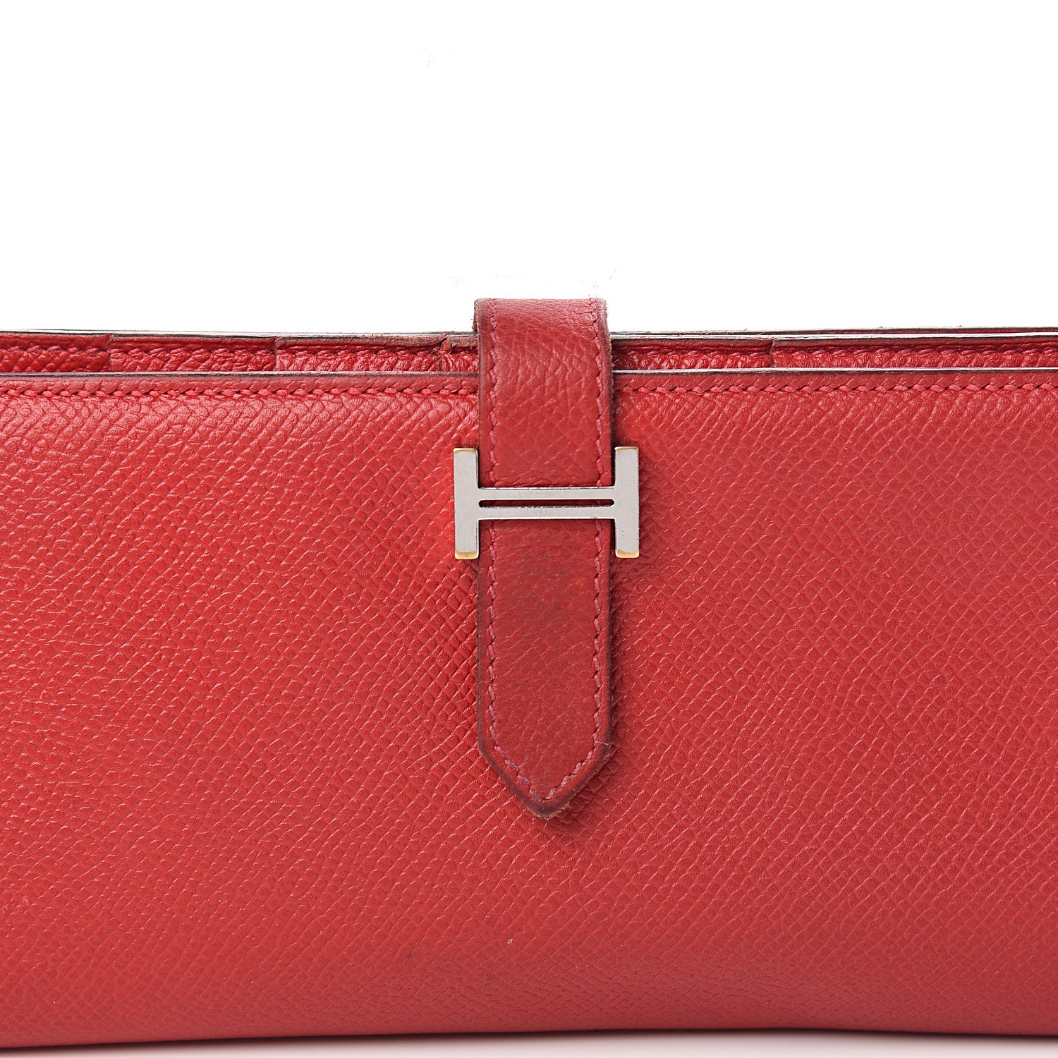 Hermes Epsom Bearn Gusset Wallet Rouge Casaque 11 of 13