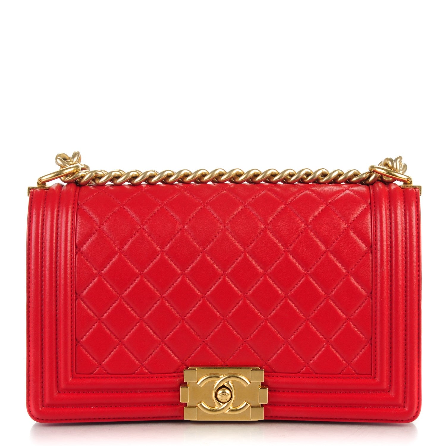 Chanel Lambskin Quilted Medium Boy Flap Red 1 of 7