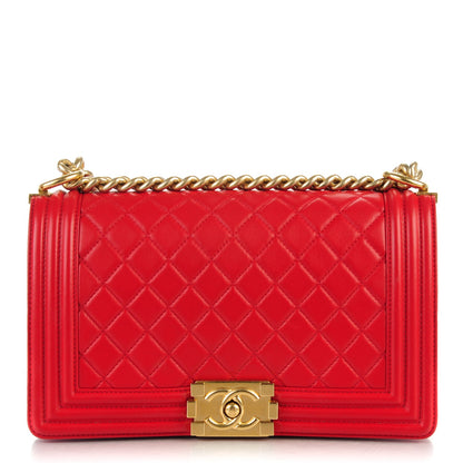 Chanel Lambskin Quilted Medium Boy Flap Red 1 of 7