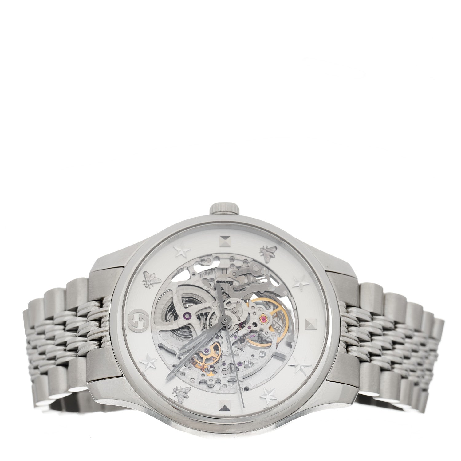 Gucci Stainless Steel 40mm G-Timeless Skeleton Charm Automatic Watch 2 of 5