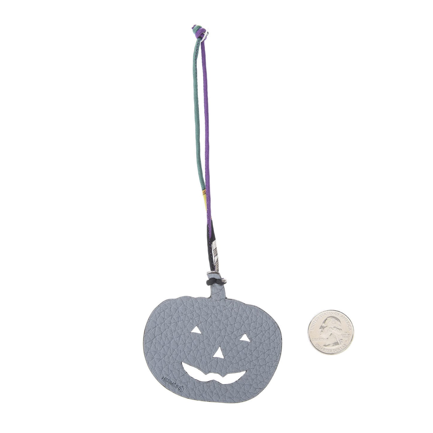 Togo Swift Petit H Pumpkin Bag Charm Ciel Orange