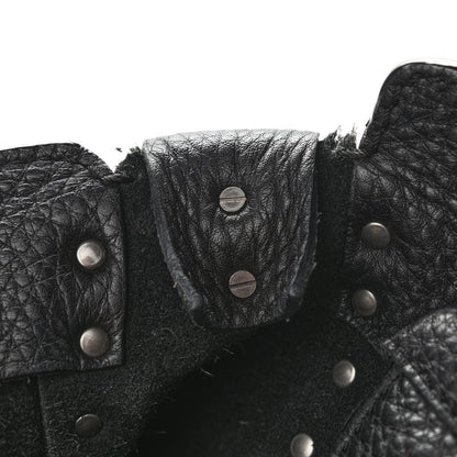 Valentino Garavani Pebbled Calfskin Tribal Small Guitar Strap Rockstud Rolling Flip-Lock Messenger Bag Black 12 of 13