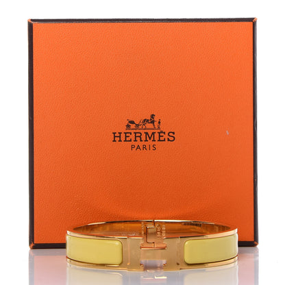 Hermes Enamel Narrow Clic Clac H Bracelet GM Jaune D'Or 6 of 6