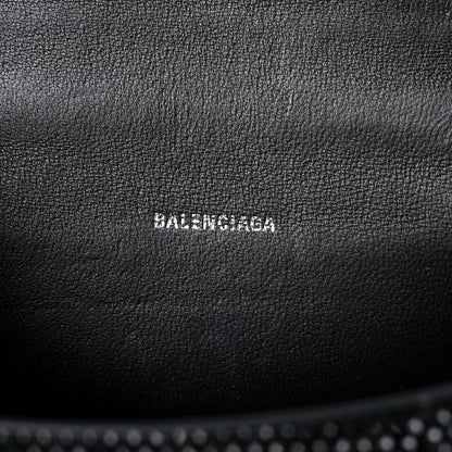 Balenciaga Strass Suede Hourglass Top Handle Bag XS Black Jet 6 of 10