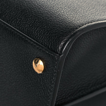 Burberry Grainy Calfskin Medium Title Bag Black 10 of 11