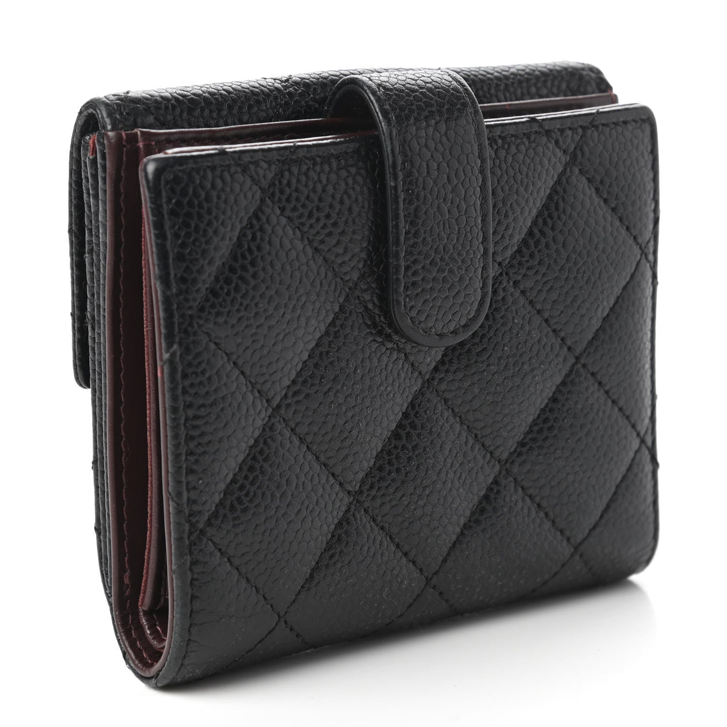 Chanel Caviar Quilted Compact French Flap Wallet Black 3 of 11