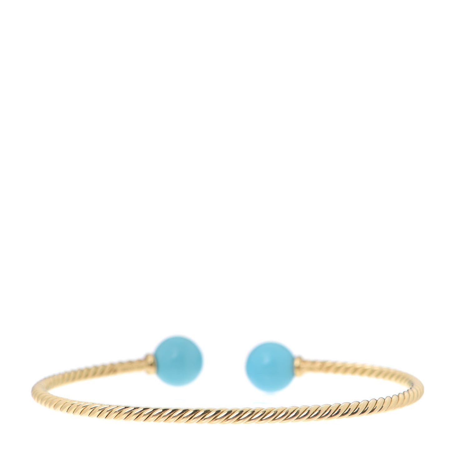 18K Yellow Gold Turquoise 8.5mm Solari Bead Bracelet
