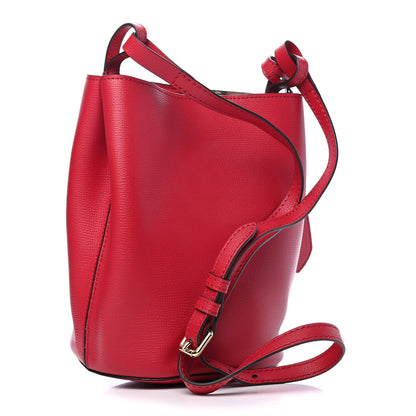Burberry Calfskin Small Lorne Bucket Crossbody Red 2 of 4