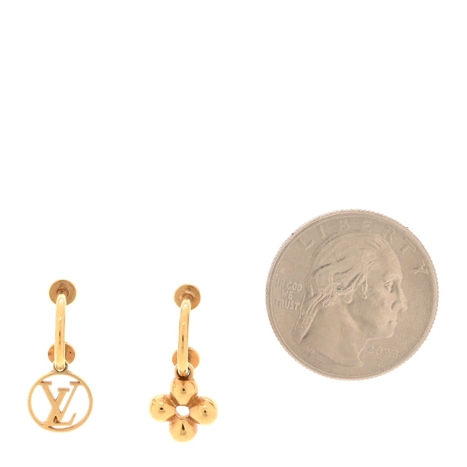 Louis Vuitton Brass Blooming Earrings Gold 2 of 6