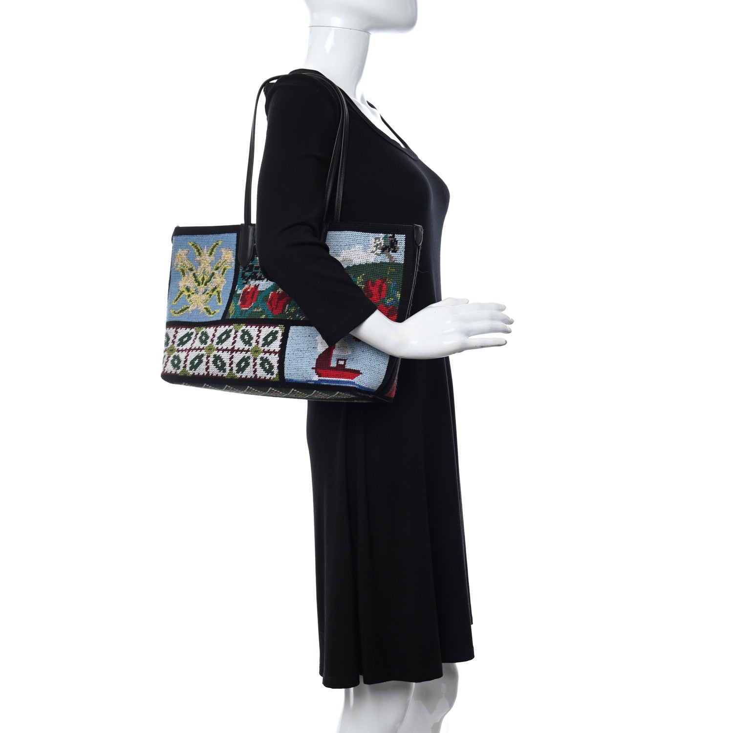 Alexander McQueen Tapestry Patchwork Small Shopper Tote in Multicolor 2 of 11