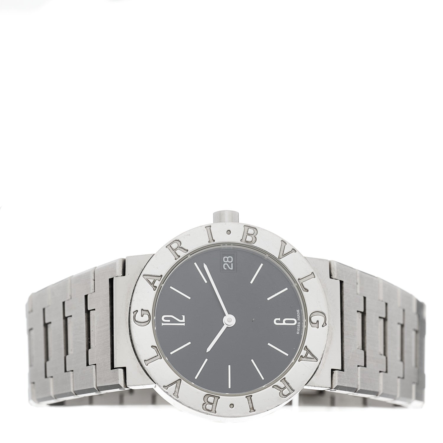 Bulgari Stainless Steel 30mm Quartz Watch Black 2 of 4