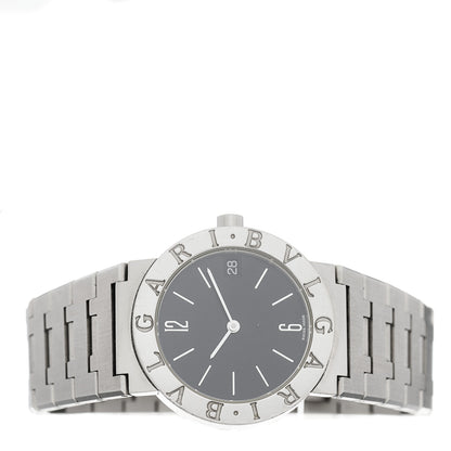 Bulgari Stainless Steel 30mm Quartz Watch Black 2 of 4