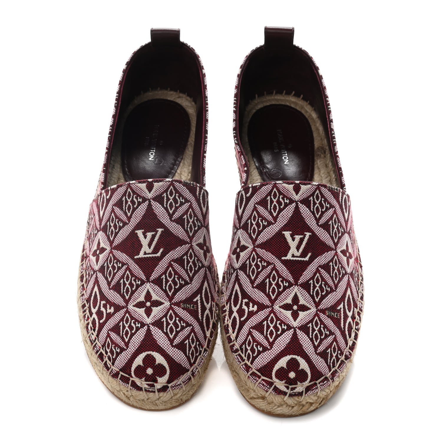 Louis Vuitton Jacquard Since 1854 Starboard Espadrille Flats 37 Bordeaux 5 of 10