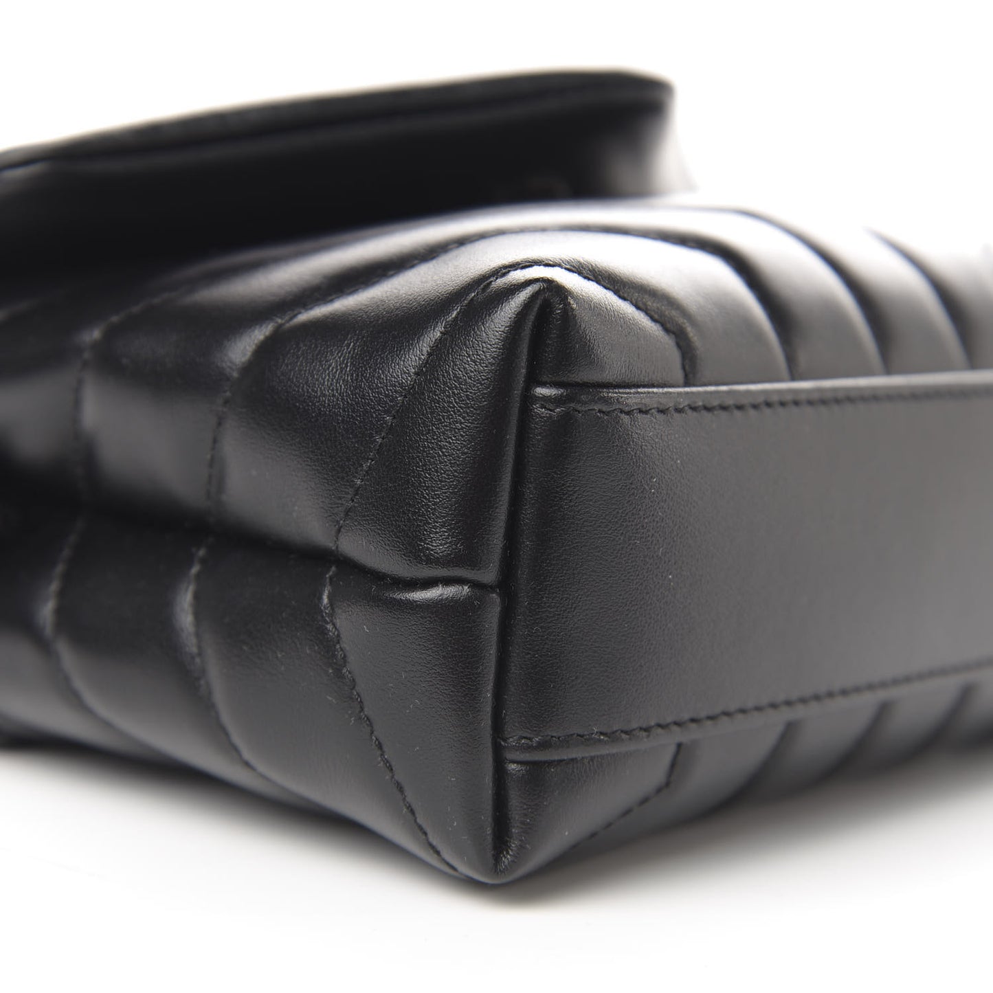 Calfskin Y Quilted Monogram Toy Loulou Crossbody Bag Black