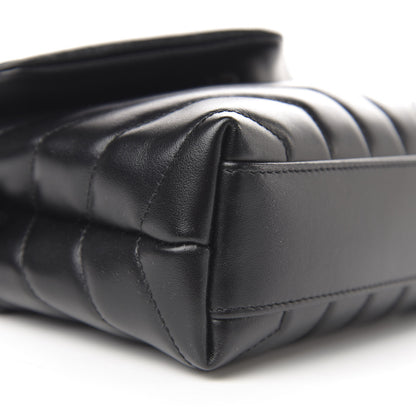 Saint Laurent Calfskin Y Quilted Monogram Toy Loulou Crossbody Bag Black 7 of 10