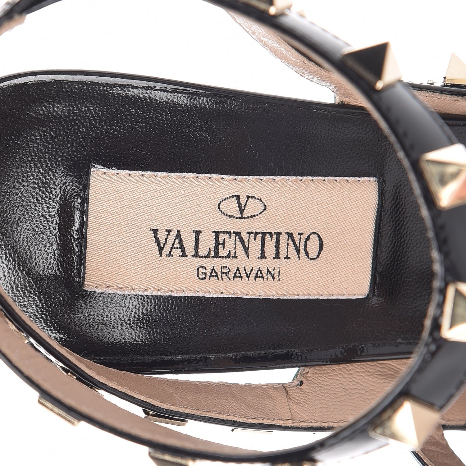 Valentino Garavani Patent Rockstud Ankle Strap Pumps 36 Smeraldo Black 6 of 8