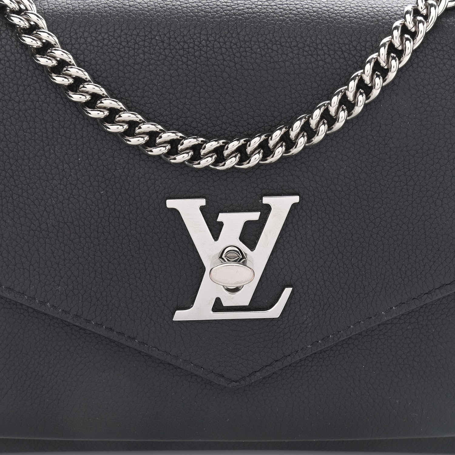 Louis Vuitton Soft Calfskin Mylockme Chain Bag BB Black 8 of 14