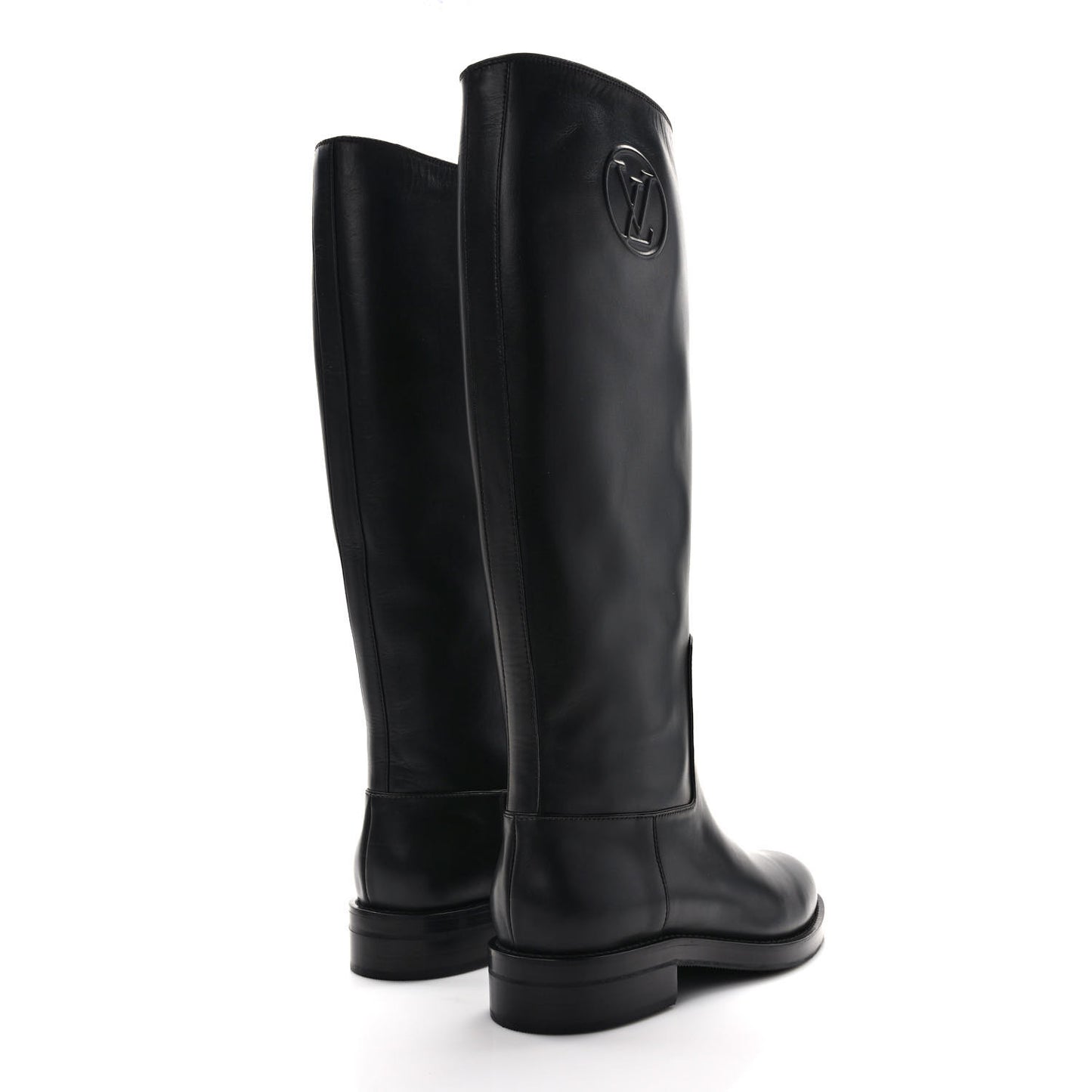 Calfskin Overdrive Flat High Boots 40 Black