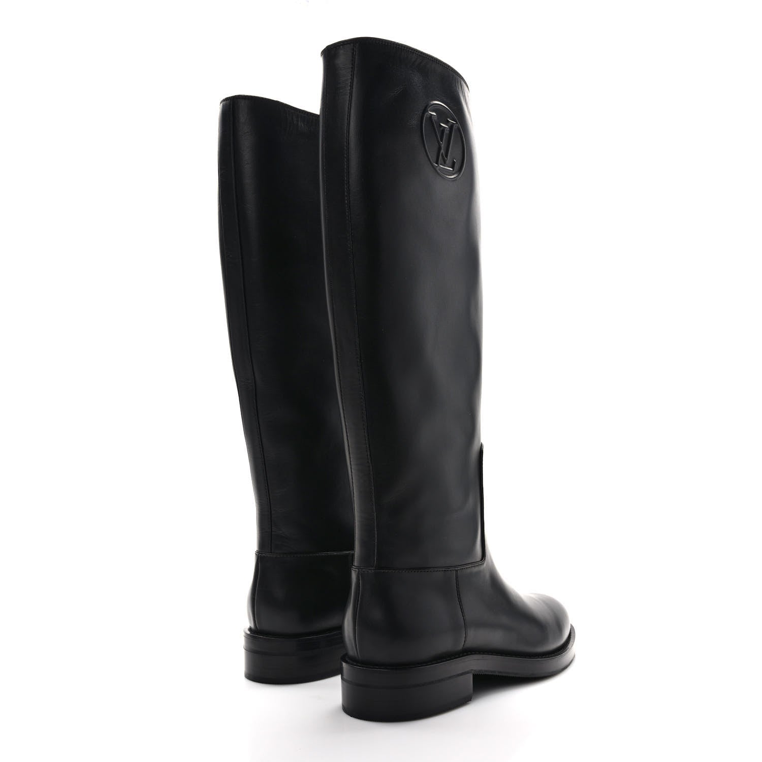 Louis Vuitton Calfskin Overdrive Flat High Boots 40 Black 4 of 8