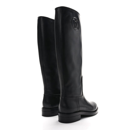 Louis Vuitton Calfskin Overdrive Flat High Boots 40 Black 4 of 8