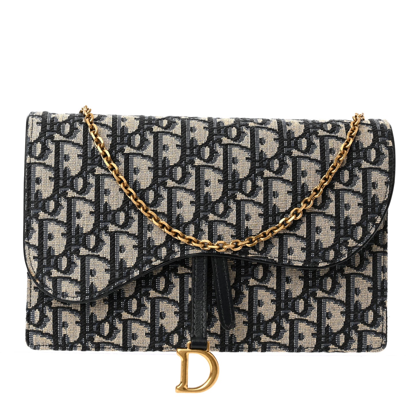 Oblique Saddle Chain Pouch Blue
