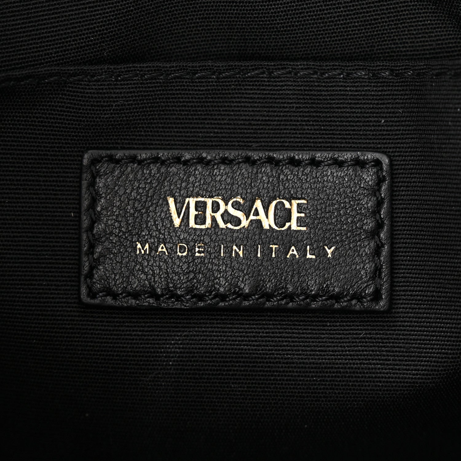 Versace Calfskin Quilted Small Tribute Icon Pouch Black 6 of 9