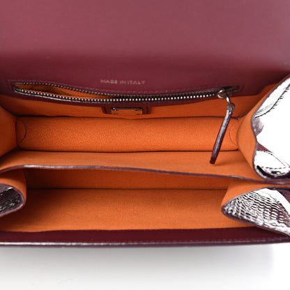 MCM Snakeskin Embossed Patent Studded Small Patricia Crossbody Bag Very Plum 4 of 10