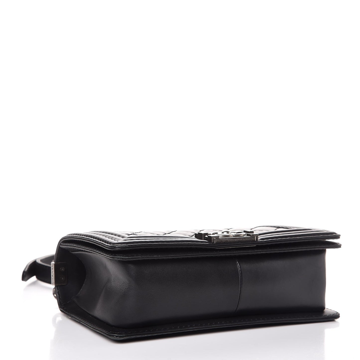 Calfskin Double Stitch Medium Boy Flap Black