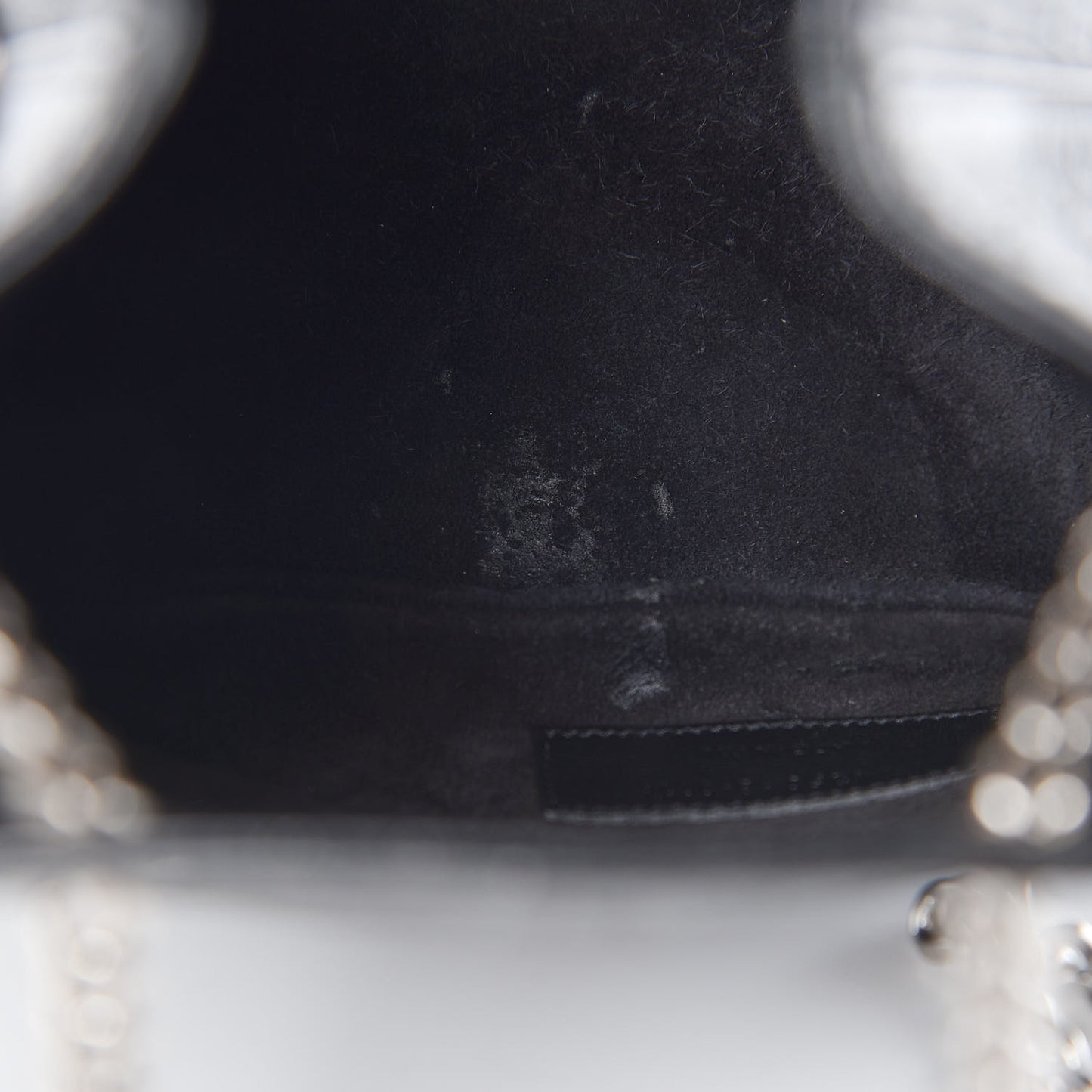 Calfskin Crocodile Embossed Baby Emmanuelle Bucket Bag Black