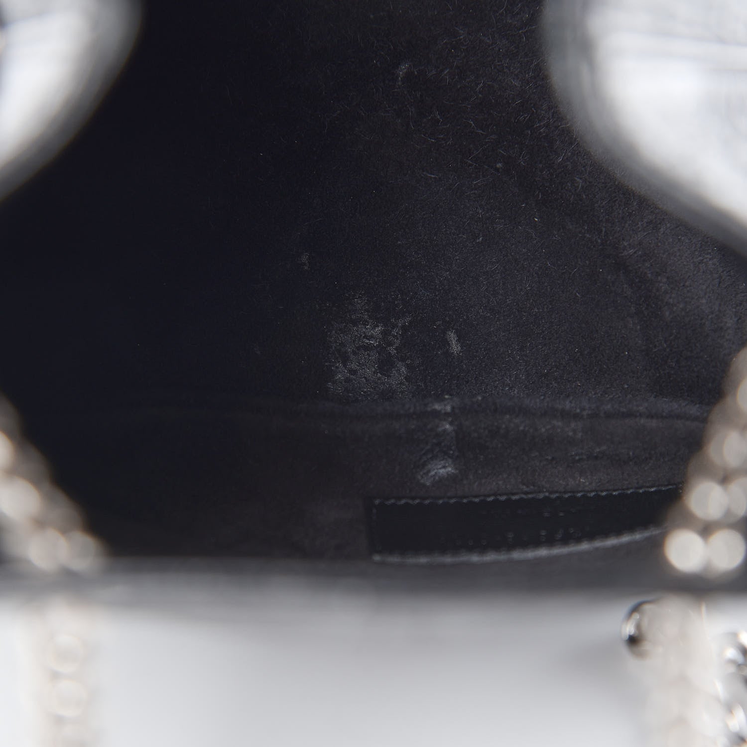 Saint Laurent Calfskin Crocodile Embossed Baby Emmanuelle Bucket Bag Black 10 of 10
