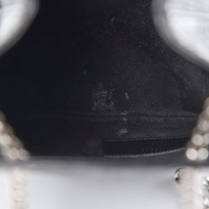 Saint Laurent Calfskin Crocodile Embossed Baby Emmanuelle Bucket Bag Black 10 of 10