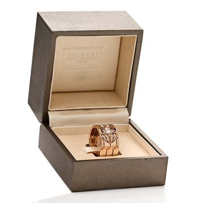 Bulgari 18K Rose Gold Diamond Tourmaline Serpenti Ring 57 8 5 of 5