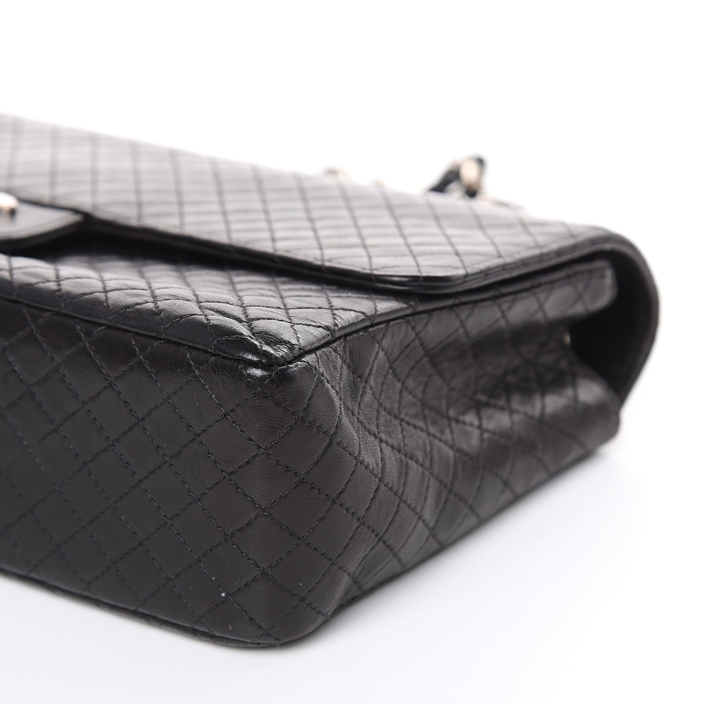 Lambskin Micro Quilted Medium Single Flap Black