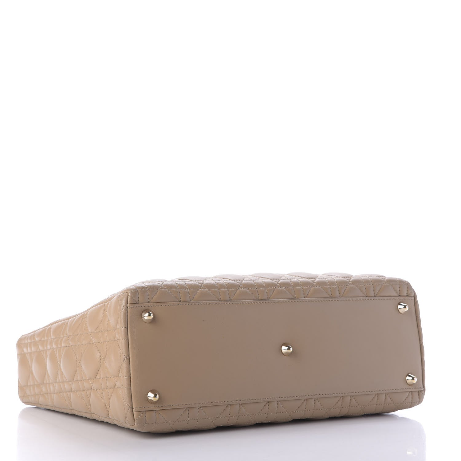 Christian Dior Lambskin Cannage Large Lady Dior Beige 4 of 9